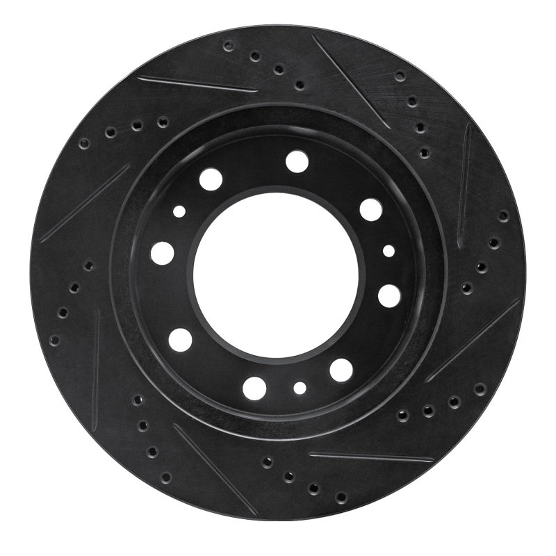 Cadillac DTS Brake Rotor (1) - Front Left - R1 Concepts - Drilled & Slotted - Black - `06-`11